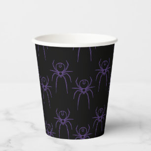 Spider in Purple and Black Paper Cups