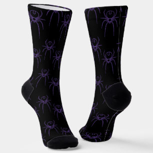 Spider in Purple and Black Socks