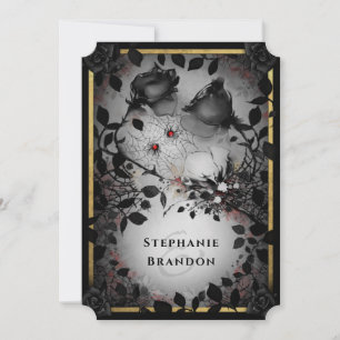 Spider Love Gothic Halloween Wedding Invitation