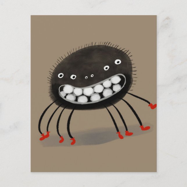 Spider Lovers Gift | A Smiling Spider Monster Flyer (Front)