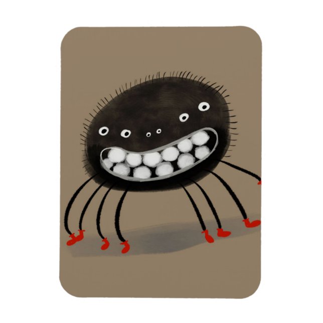 Spider Lovers Gift | A Smiling Spider Monster Magnet (Vertical)