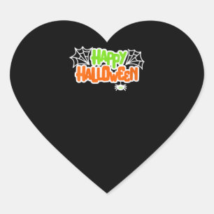 Spider Lovers Happy Halloween Colourful Cute Spide Heart Sticker