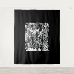 Spider Lovers   Tangled Halloween Spider Web White Tapestry