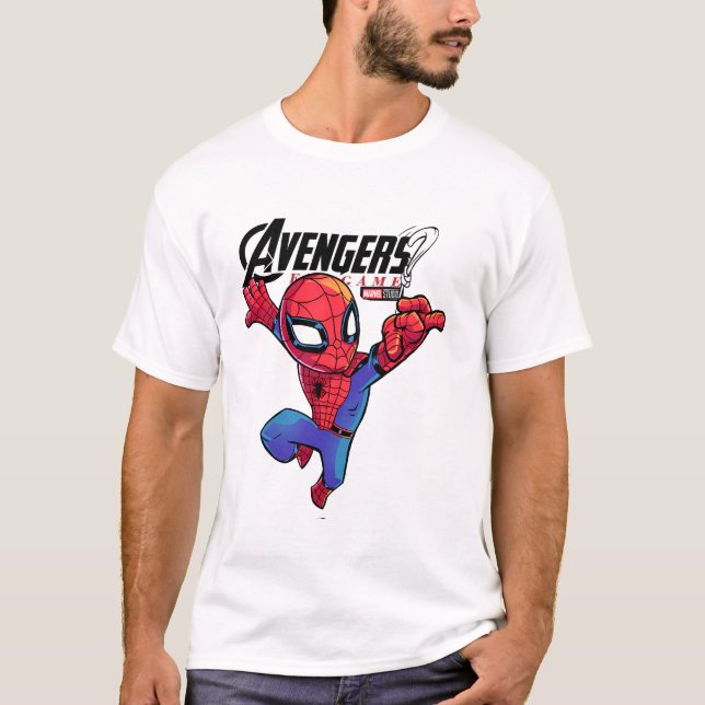 Spider-Man – Chibi Marvel Superhero Art T-Shirt (Front)
