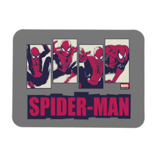 Spider-Man Four Panel Pose Graphic Magnet