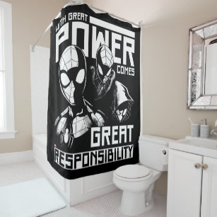 Spider-Man   "Great Responsibility" Team Up Shower Curtain