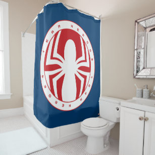 Spider-Man Team Heroes Emblem Shower Curtain