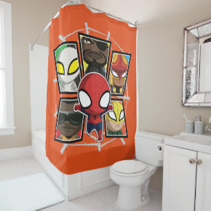 Spider-Man Team Heroes Mini Group Shower Curtain