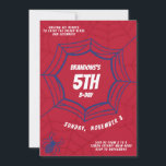 Spider man Web Birthday Superhero Theme Kids Party Invitation<br><div class="desc">Create an action-packed celebration with this bold spider web-themed birthday invitation! Featuring a striking red background with detailed web patterns and a stylish blue spider design, this invite is perfect for superhero-inspired birthday parties. The central web frame provides a clean space to customize your party details, making it easy to...</div>
