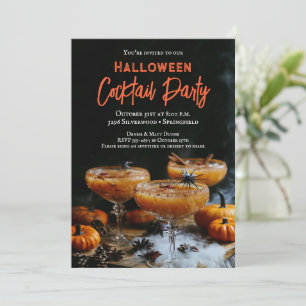 Spider Martinis Cocktail Halloween Party Invitation