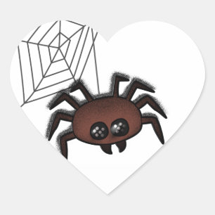 Spider Me Halloween Heart Sticker