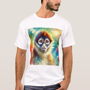 Spider Monkey Harmony 220824AREF117 - Watercolor T-Shirt
