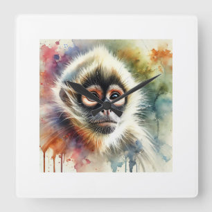 Spider Monkey in the Canopy 030924AREF116 - Waterc Square Wall Clock