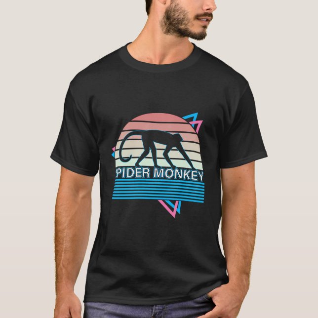 Spider Monkey Retro Endangered Monkey T-Shirt (Front)