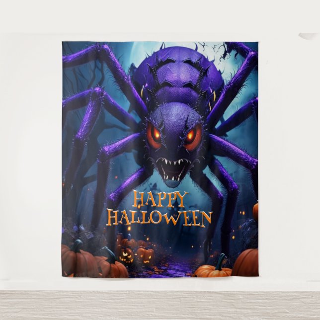 Spider Monster Halloween Backdrop Tapestry (Front)