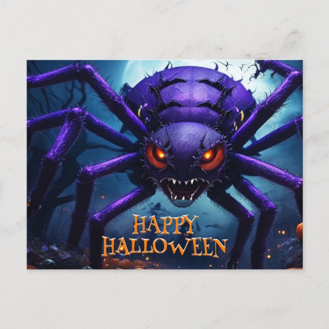 Spider Monster Halloween Postcard (Front)