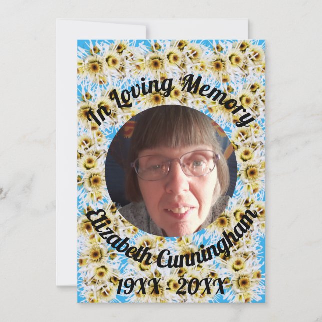 Spider Mum Loving Memory Photo Memorial Card (Front)