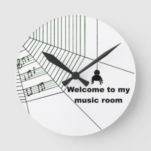 spider music room joke round clock