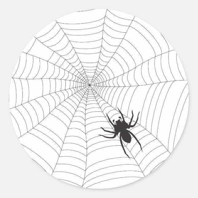 Spider net classic round sticker (Front)