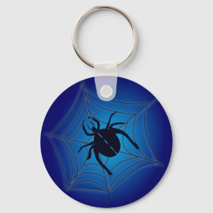 Spider on web key ring