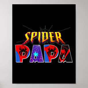 Spider Papa Shirt Birthday Fathers Day Halloween C Poster