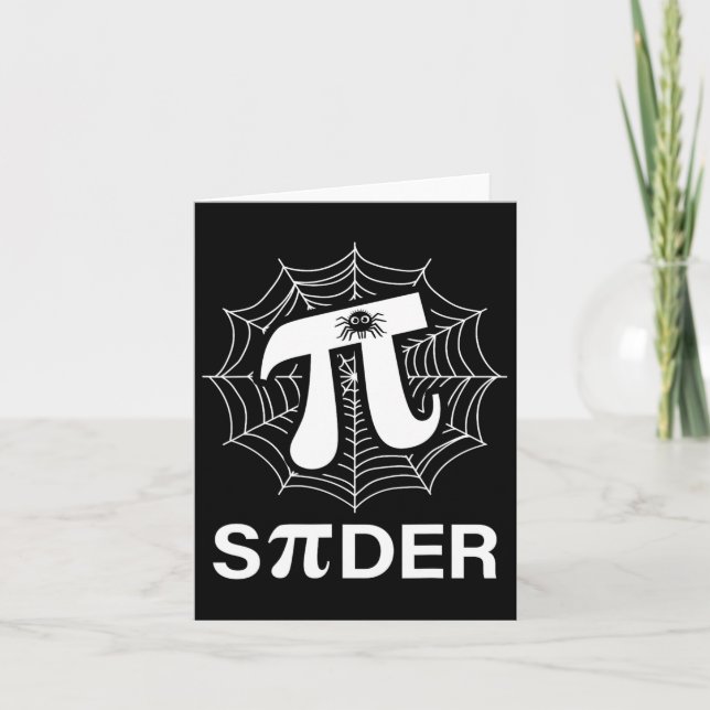 Spider Pi Spider Science Math Teacher Funny Spider Card (Front)