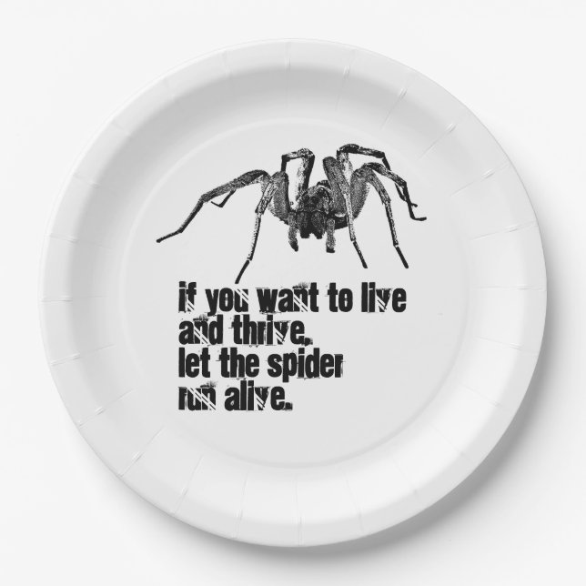 Spider quote proverb design paper plate (Front)