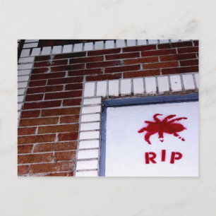 spider r.i.p. stencil postcard