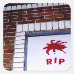 spider r.i.p. stencil square sticker