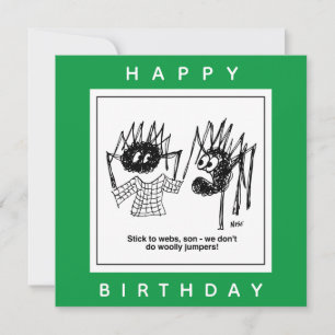 Spider says "Stick to Webs" Cartoon. Card