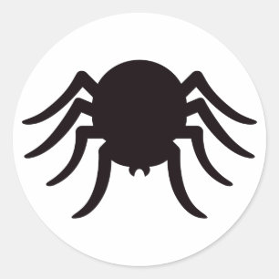 Spider silhouette black white Halloween stickers