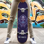 Spider Skull Personalised Name Skateboard<br><div class="desc">Spider Skull Personalised Name skateboard</div>