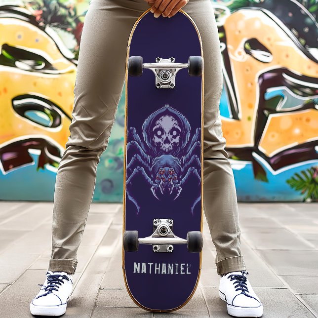 Spider Skull Personalised Name Skateboard (Creator Uploaded)