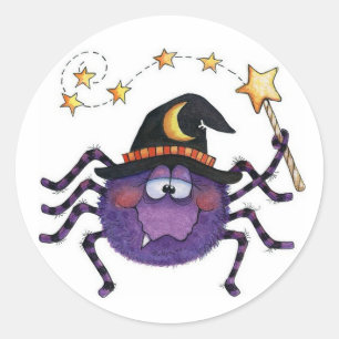 Spider Spells Classic Round Sticker