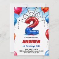 Spider Superhero Web Balloons Boy Birthday