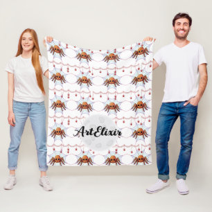 Spider Tarantula Cute Kawaii Pattern Fleece Blanket