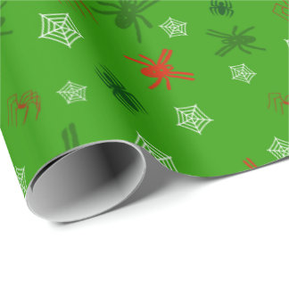 Spider Themed Christmas Holiday Gift Wrap