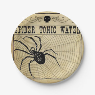 Spider Tonic Water Halloween Paper Plate
