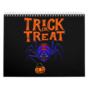 Spider Trick Or Treat Shirt Women Funny Halloween Calendar