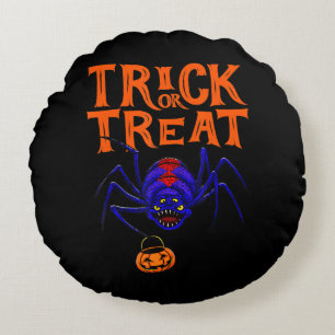 Spider Trick Or Treat Shirt Women Funny Halloween Round Cushion