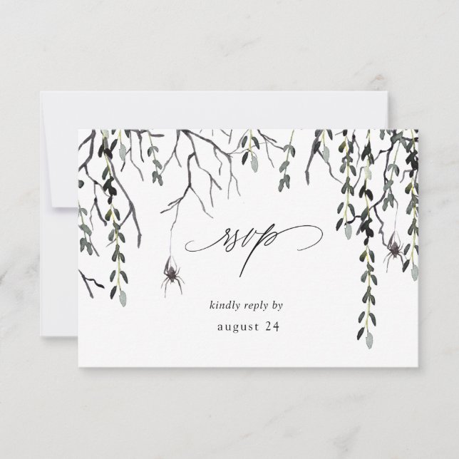 Spider & Twigs Halloween w Meal RSVP White (Front)
