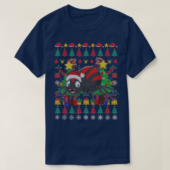 Spider Ugly Christmas Xmas T-Shirt (Design Front)