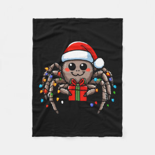 Spider Wearing Santa Hat Christmas Xmas Pyjamas  Fleece Blanket