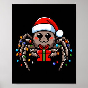 Spider Wearing Santa Hat Christmas Xmas Pyjamas Poster