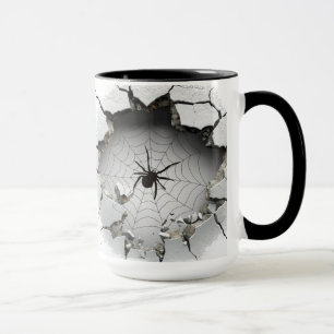 Spider web background mug