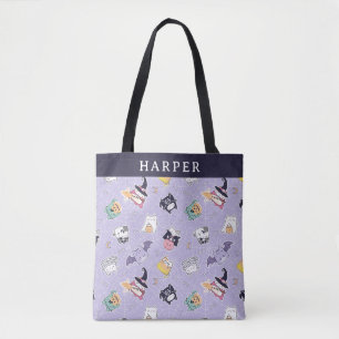 Spider Web Cat Costume Personalised Trick or Treat Tote Bag