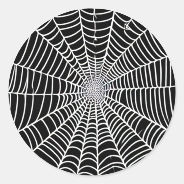  Spider  Web  Classic Round Sticker (Front)
