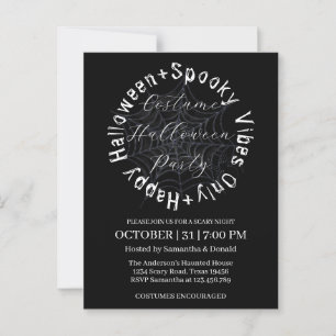 Spider Web Costume Party Halloween Invitation Postcard