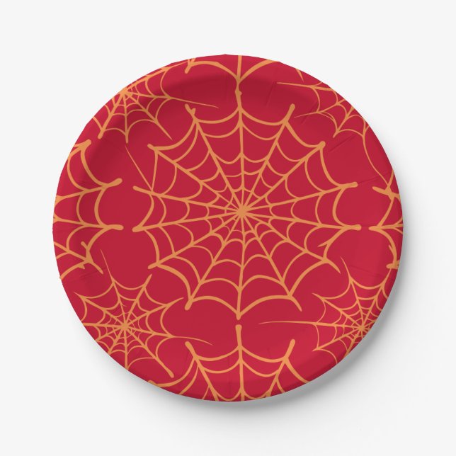 Spider web design paper plate  (Front)