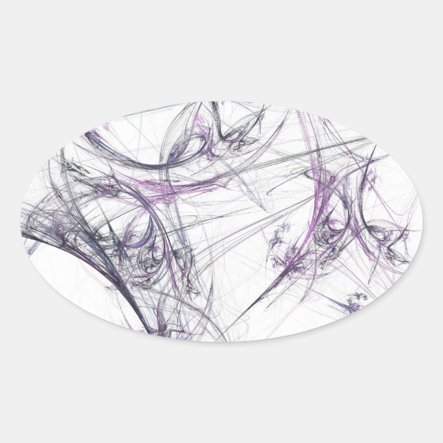 Spider Web Fractal Background Oval Sticker (Front)